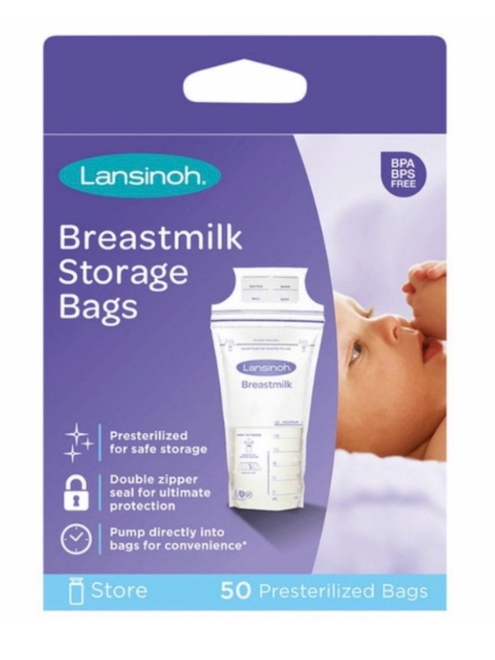 BUNDLE 150 Lansinoh Breast Milk Storage Bags 3 Boxes of 50 Count NWT